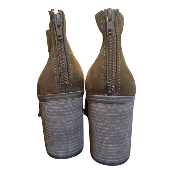 Steve Madden Suxe Tan Faux Suede Block Heel Ankle Booties Size 10 NWOT - Picture 3 of 3